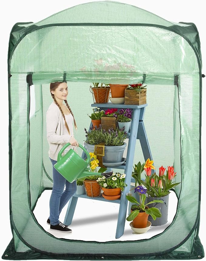 Porayhut Pop Up Greenhouse Tent, Portable X-Large Walk-in Flower House by porayhut