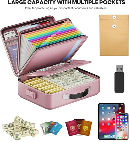 Fireproof Document Box, Hard Case Highly Flame-Resistant Fire Proof Waterproof - Image 3