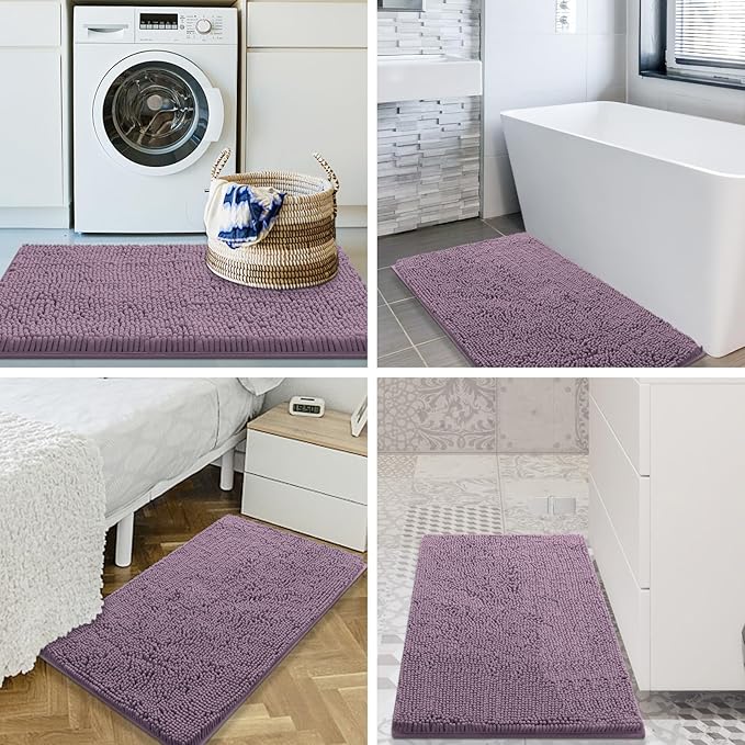 Smiry Luxury Chenille Bathroom Rugs 30x20, Extra Soft and Absorbent Shaggy Bath - Image 8