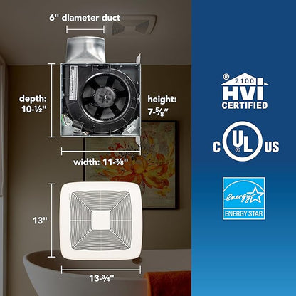 QT Series Very Quiet 80 CFM Ceiling Bathroom Exhaust Fan, .4 Sones, ENERGY STAR - Image 4