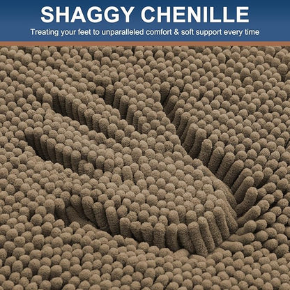 Smiry Luxury Chenille Bathroom Rugs 44x24, Extra Soft and Absorbent Shaggy Bath - Image 3