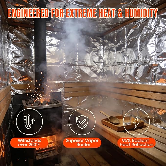 Sauna Foil Vapor Barrier, 500 sqft Aluminum Insulation Roll Heavy-Duty - Image 5