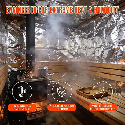 Sauna Foil Vapor Barrier, 250 sqft Aluminum Insulation Roll Heavy-Duty - Image 5