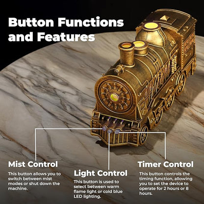OMEO Gold Small Train Aromatherapy Humidifier & Essential Oil Diffuser - Image 4