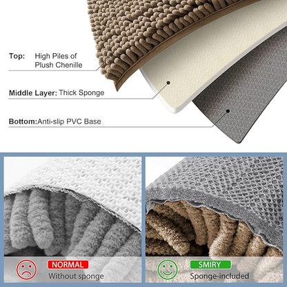 Smiry Luxury Chenille Bathroom Rugs 34x21, Extra Soft and Absorbent Shaggy Bath - Image 5