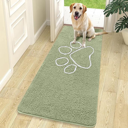 OLANLY Dog Door Mat for Muddy Paws 70x24, Paw Print Design, Absorbs Moisture by OLANLY