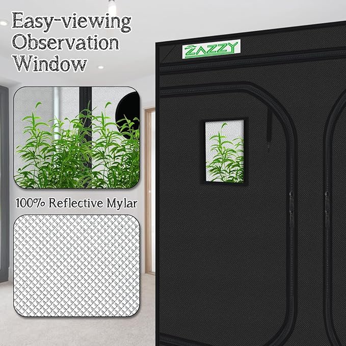 zazzy Large Grow Tent 96"x96"x78", High Reflective Mylar Grow Room - Image 4