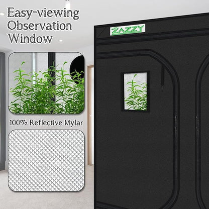 zazzy Large Grow Tent 96"x96"x78", High Reflective Mylar Grow Room - Image 4