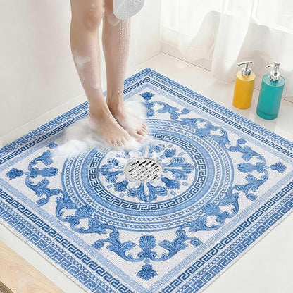 Square Shower Mat Non Slip: 27x27 Inch Extra Large Shower Mats by KAZOLEN