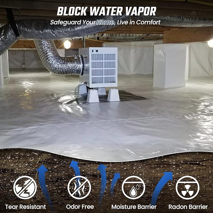 Crawl Space Vapor Barrier, 10 Mil Vapor Barrier, Drop Cloth Moisture Barrier - Image 2