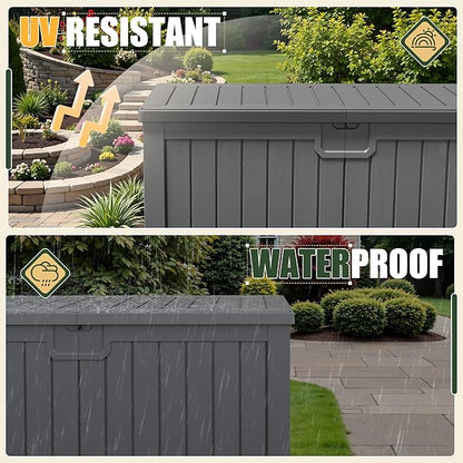 JUMMICO 250 Gallon Outdoor Resin Deck Box - Image 4
