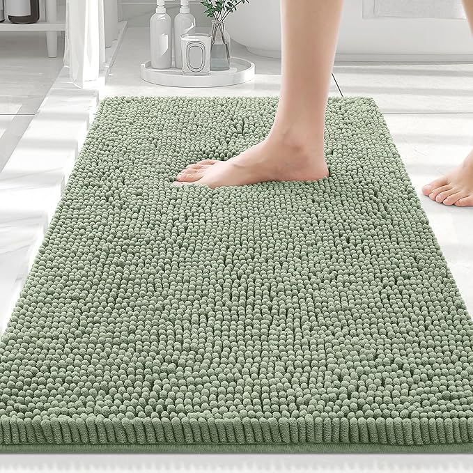 Smiry Luxury Chenille Bathroom Rugs 30x20, Extra Soft and Absorbent Shaggy Bath by Smiry