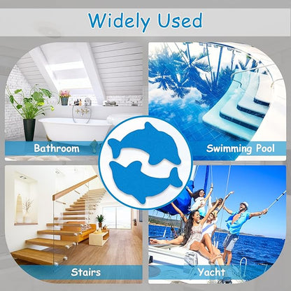 S&X Bathtub Non Slip Stickers, Grippy Dolphin Adhesive Treads – Fine Gritty - Image 8