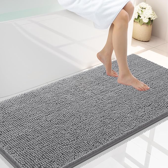 Smiry Luxury Chenille Bathroom Rugs 40x24, Extra Soft and Absorbent Shaggy Bath by Smiry