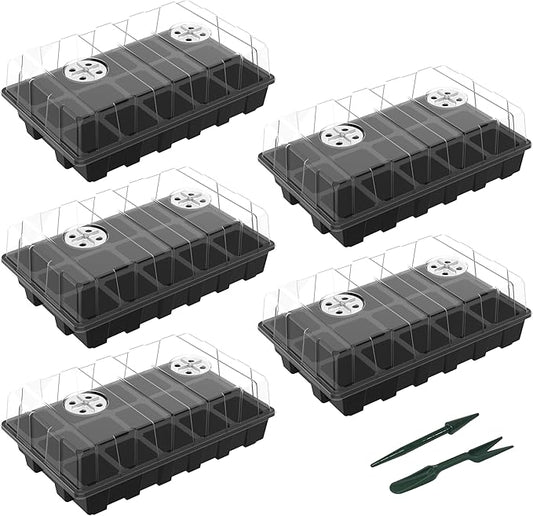 Gardzen 5-Pack Seed Starter Kits, Reusable Plant Germination Trays by Gardzen