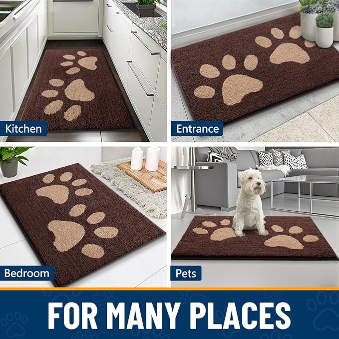 Smiry Dog Door Mat for Muddy Paws, Absorbs Moisture and Dirt, Low-Profile - Image 8