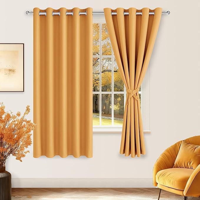 Hiasan Blackout Curtains for Bedroom, 60 x 63 Inches Length - Image 2
