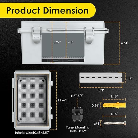 Waterproof Electrical Junction Box, IP67 Plastic Weatherproof Electrical - Image 3