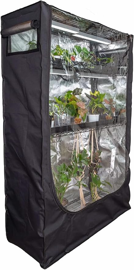 48"x18"x72" Grow Tent Cover for Baker's Rack – Clear Front Door, Adjustable by Unknown