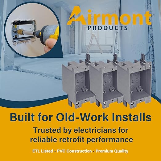 Airmont Products 14 in. Old Work Electrical Box, 1-Gang 14 Cu in Non-Metallic - Image 7