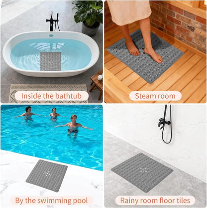 Anti-Slip Bathtub Shower mat, 20.8×20.8（Approximately 53×53cm） inch Soft - Image 7