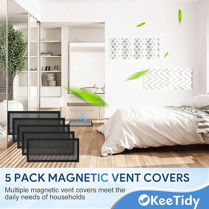 Floor Vent Covers, 5.5" x 12" Magnetic Vent Covers Air Vent Covers Mesh Screen - Image 6
