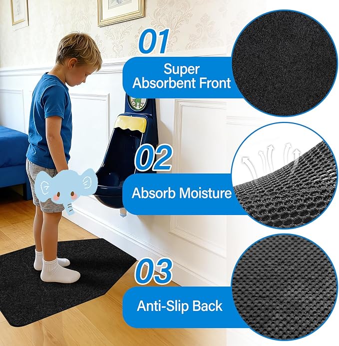 Urinal Mats for Men Bathroom, Urinal Floor Mats, Non-Slip Water Deodorization - Image 2