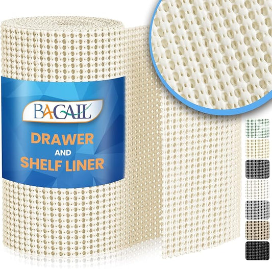 BAGAIL Drawer and Shelf Liner, 12 in X 10 Ft Non-Adhesive Shelf Liners by BAGAILBASICS