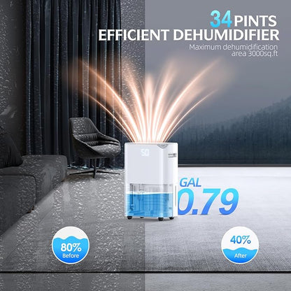 3000 Sq.Ft Wi-Fi Dehumidifiers for Home, 34 Pints Energy Star Certified Smart - Image 3