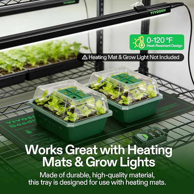 VIVOSUN 12-Pack Seed Starter Trays, 144-Cell Seed Starter Kit - Image 6