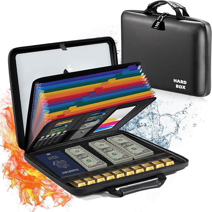 Fireproof Document Box File Organizer: Hard-Shell Case Fireproof Waterproof Box by Unknown