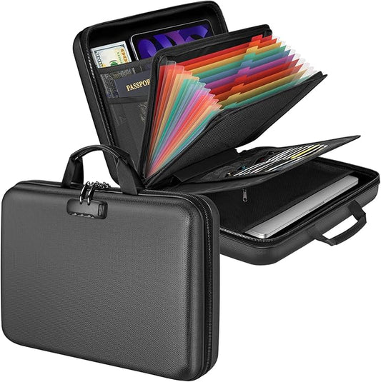 Fireproof Document Organizer Bag, 5200℉ File Organizer Safe Box, Hard Shell by Aobteeny