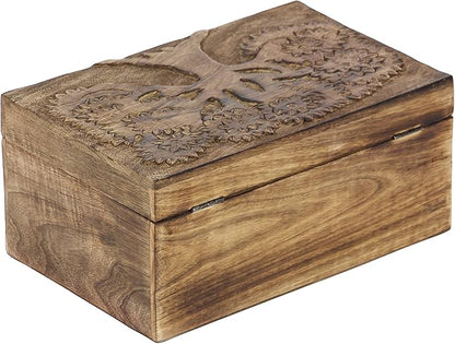 Deco 79 Mango Wood Floral Handmade Decorative Box Decorative Keepsake Boxes - Image 12
