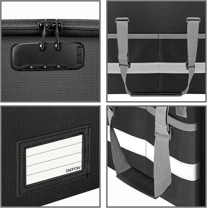 ENGPOW File Box with Lock, Fireproof Document Box with Zipper＆Pockets, - Image 9