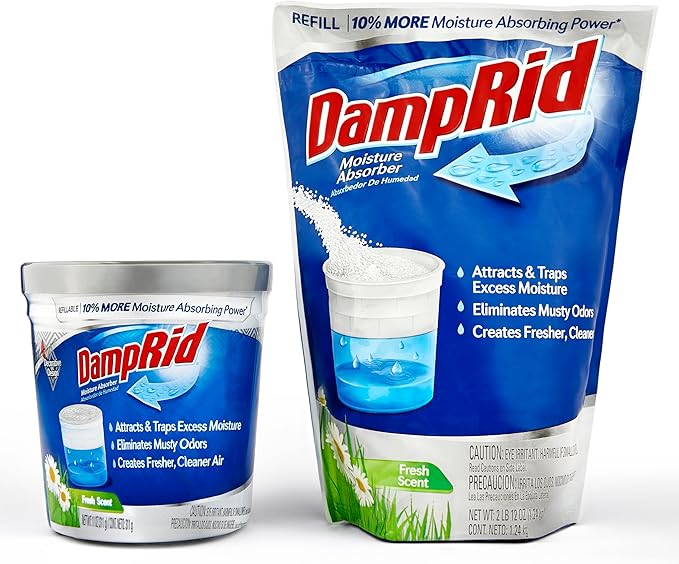 Damp Rid Refillable Moisture Absorber – Fresh Scent Humidity Absorber & Odor by Ilios