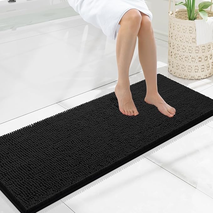 Smiry Luxury Chenille Bathroom Rugs 47x17, Extra Soft and Absorbent Shaggy Bath by Smiry