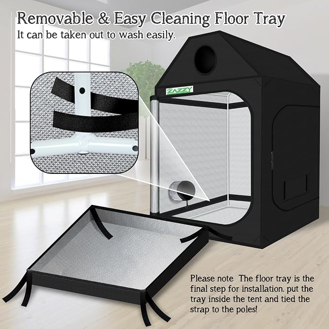 zazzy Grow Tent 48"x48"x72" Roof Cube Plant Grow Tents - Image 6