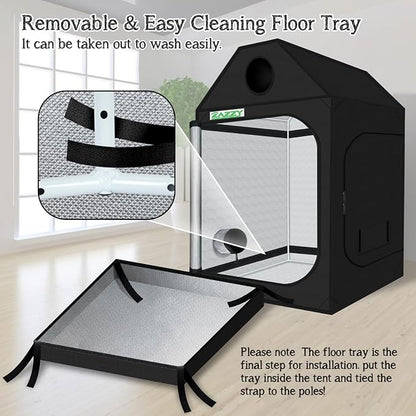 zazzy Grow Tent 60"x60"x72" Roof Cube Plant Grow Tents - Image 6