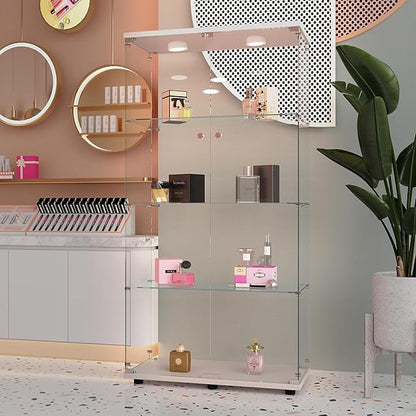Yoluckea 4-Tier Glass Display Cabinet - Image 8