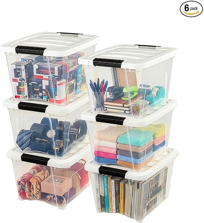 IRIS USA 19 Qt Stackable Plastic Storage Bins by IRISUSA