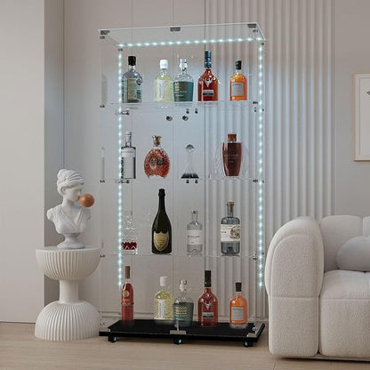Yoluckea 4 Tiers Glass Display Cabinet - Image 5