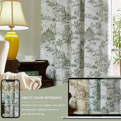 jinchan 95% Blackout Toile Curtains - Image 6