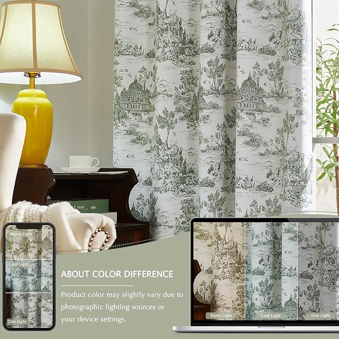 jinchan 95% Blackout Toile Curtains - Image 7