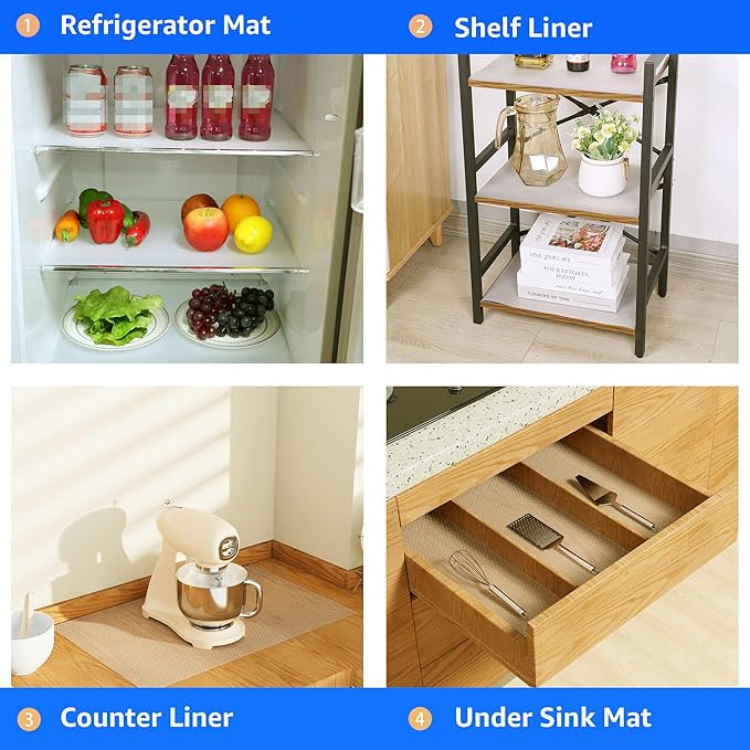 Clear Shelf Liners for Kitchen Cabinets: 23.8" W x 288" L Waterproof Under Sink - Image 8