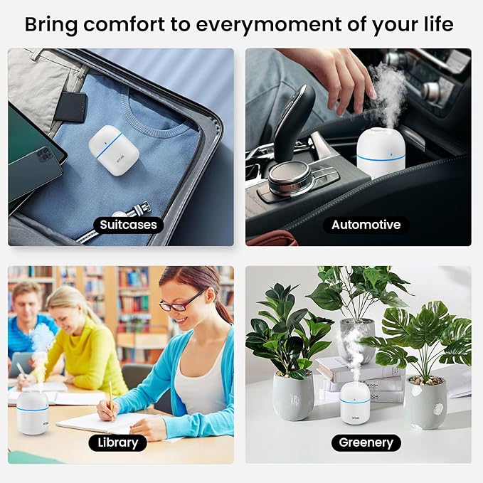 Portable Small Humidifier, WUTAER USB Personal Desktop Humidifier - Image 6
