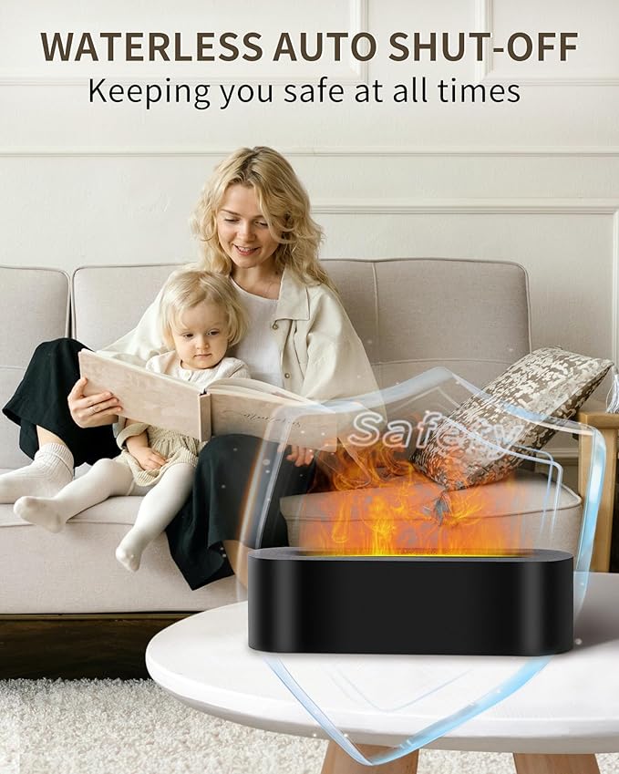 Essential Oil Diffuser with Fireplace Flame, Ultrasonic Cool Mist Humidifier - Image 6