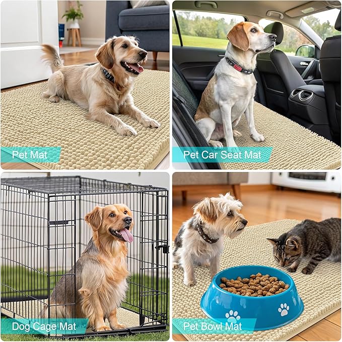 OLANLY Dog Door Mat for Muddy Paws 48x30, Absorbs Moisture and Dirt, Absorbent - Image 7