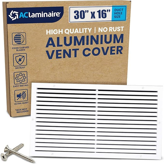 30x16 Inch Air Return Vent Cover Decorative – Premium Aluminum AC Vent Cover by LAMINAIRE