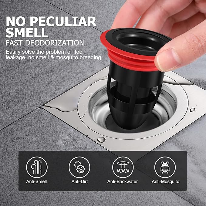 IMIKEYA Odor-Proof Shower Drain Plug, Fits 1.5''-2'' ID Sewers, and Pipes - Image 2