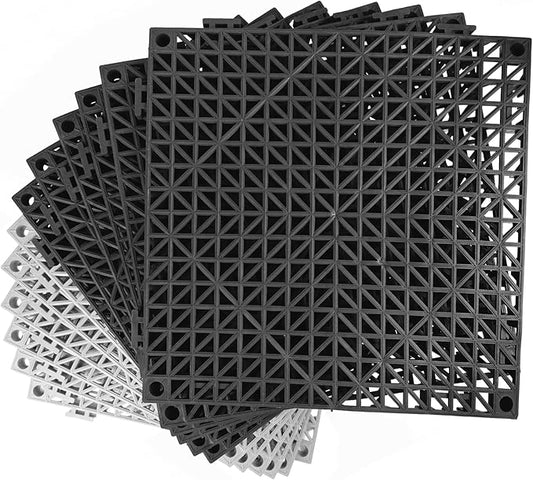 MYFAMIREA Modular Interlocking Cushion 12 Pack 11.8" x 11.8" Rubber Floor Tiles by MYFAMIREA